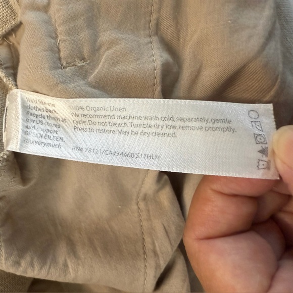 Eileen Fisher Women’s Size Small 100% Organic Linen Cropped Pants - Picture 7 of 8